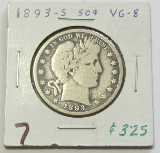 1893 S Barber half dollar