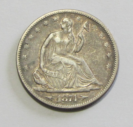 HIGH GRADE 1874 SEATED HALF