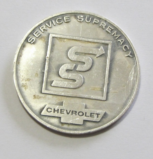 STERLING SILVER CHEVROLET SERVICE MEDAL