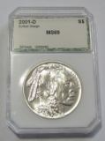 2001-D Buffalo Commemorative Silver One Dollar MS69