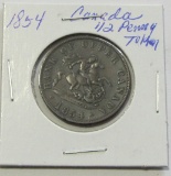 1854 Canada Half Penny Token