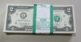 BEP PACK OF 100 $2 BILLS IN ORIGINAL WRAPPER GEM UNCIRCULATED SAN FRANCISCO