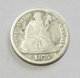 1875 SEATED DIME