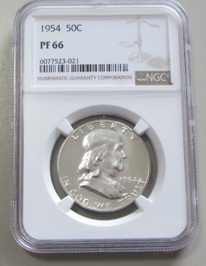 Better date 1954 proof Franklin NGC 66