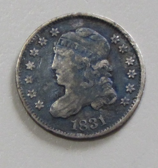 Capped bust 1831 half dime tough coin