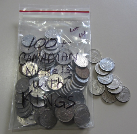 100 PLUS CANADA NICKEL LOT WITH KINGS