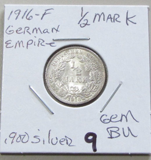 UNC GERMAN 1/2 MARK 1916-F