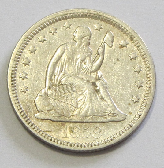 1858 SEATED QUARTER