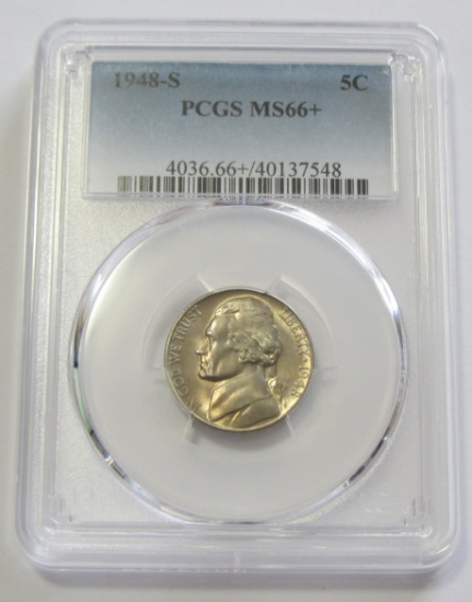 1948-S GRADE RARITY PCGS 66+ NICKEL