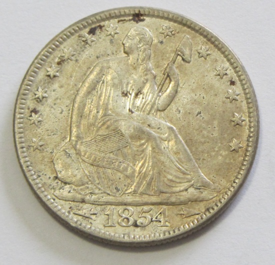 1854 HIGH GRADE SEATED HALF