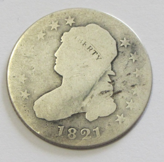 1821 CAPPED BUST QUARTER