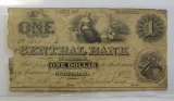 $1 CENTRAL BANK OBSOLETE 1861 ALABAMA