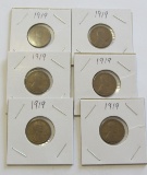 LOT OF 6 WHEAT CENTS 1919