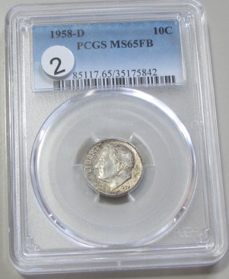 1958-D PCGS DIME 65 FB