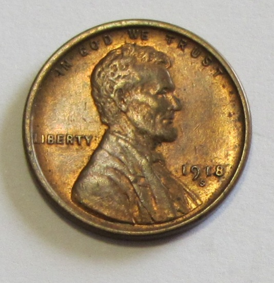 1918-S WHEAT CENT PLEASING EYE APPEAL