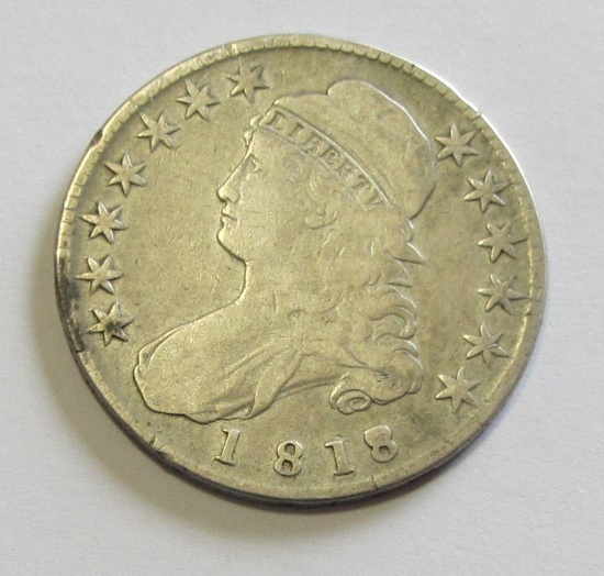 1818 CAPPED BUST HALF NICE DATE