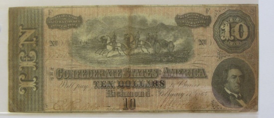 $10 1864 CONFEDERATE