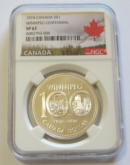 $1 SILVER CANADA NGC 67 WINNIPEG