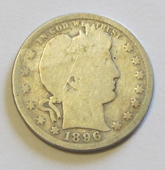 1896-O BETTER DATE BARBER QUARTER