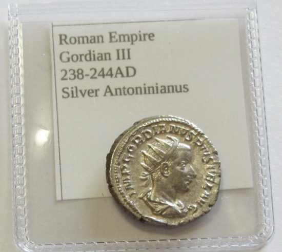 ROMAN ANCIENT 238 AD SILVER ANTONINIANUS