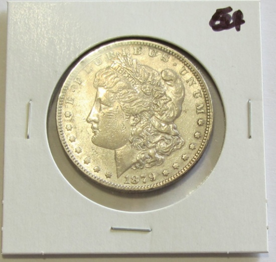 $1 1879 MORGAN 8 FEATHER