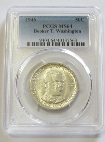 1946 BTW SILVER COMMEMORATIVE PCGS MS64