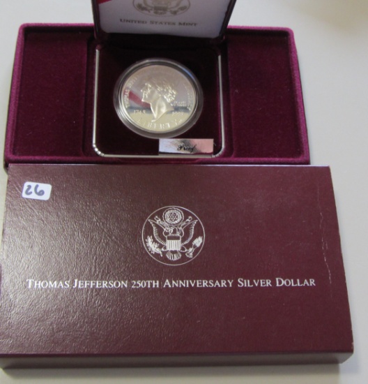 SILVER JEFFERSON 250 ANNIVERSARY PROOF $1