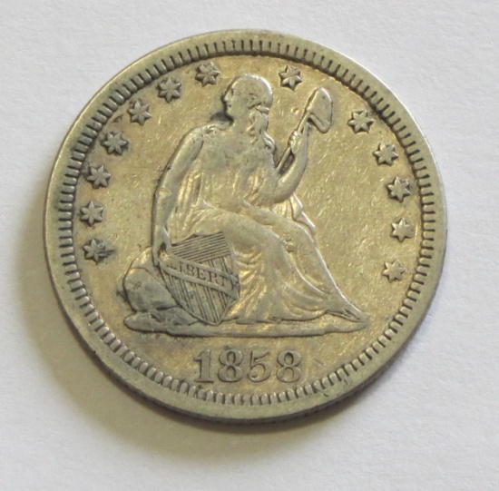 1858 SEATED QUARTER