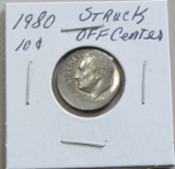 1980 10 Cent Struck Off Center