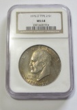 $1 1976-D TYPE 2 IKE NGC 64