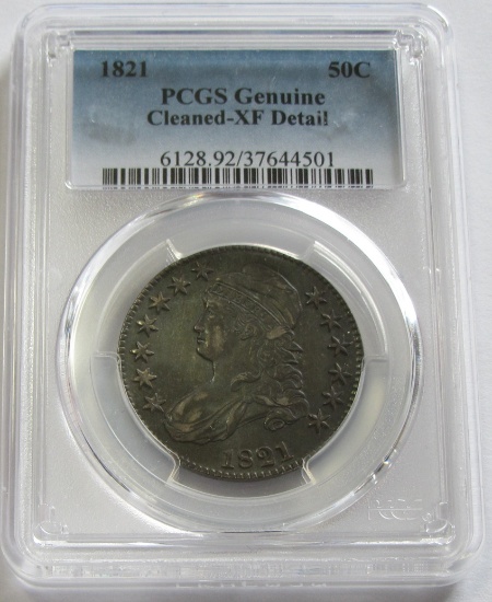 1821 CAPPED BUST HALF PCGS XF