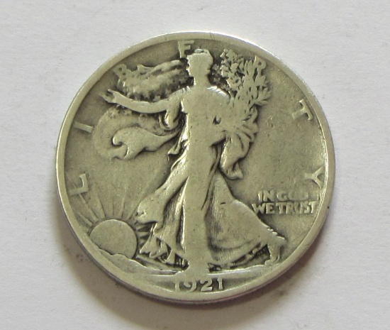 KEY 1921 WALKING LIBERTY HALF