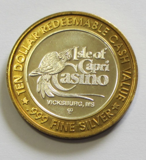 CASINO SILVER ROUND .999 FINE