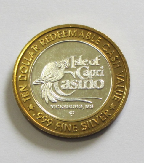 CASINO SILVER ROUND .999 FINE