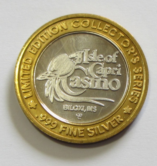 CASINO SILVER ROUND .999 FINE