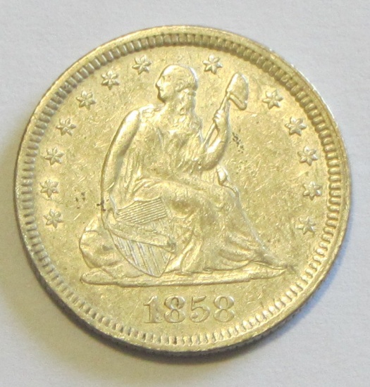 HIGH GRADE 1858 SEATED QUARTER