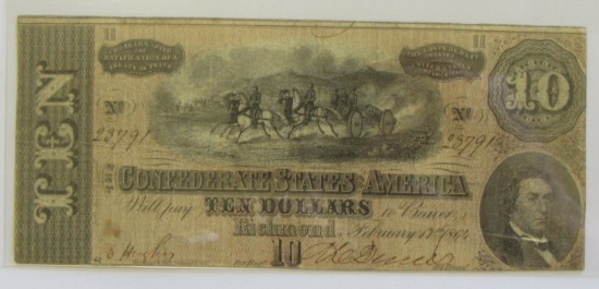 $10 1864 CONFEDERATE