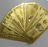 LOT OF 10 $50 GOLD FOIL NOTES