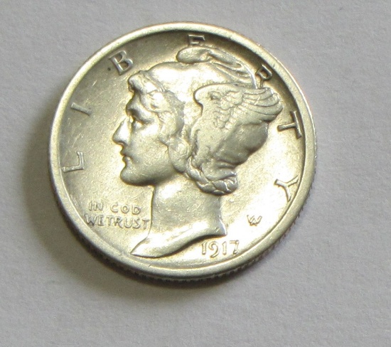 1917-D MERCURY DIME