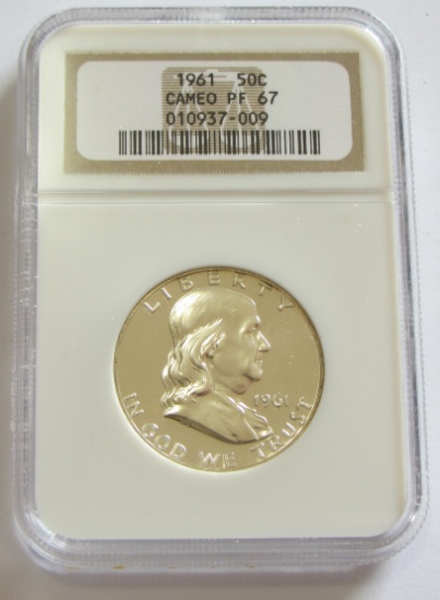 1961 FRANKLIN OLD HOLDER NGC 67 PROOF CAMEO