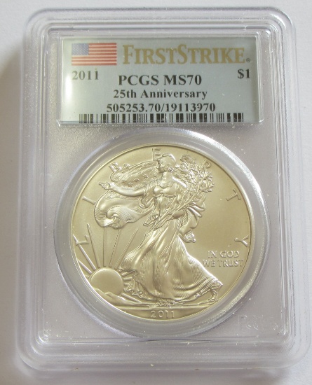 2001 $1 SILVER EAGLE PCGS MS 70