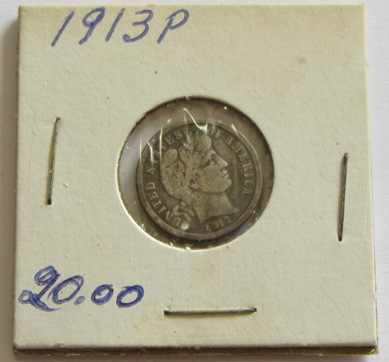 1913 BARBER DIME