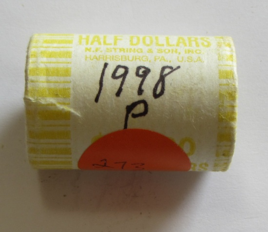 BANK ROLL OF 1998 KENNEDY HALF DOLLARS $10 FACE