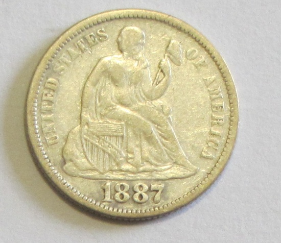 1887 SEATED DIME