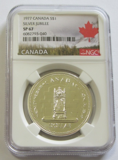 $1 SILVER CANADA COMMEMORATIVE NGC 67