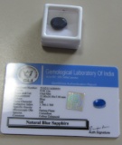 9.50 Cts Natural blue Sapphire. Oval mix. GLI certified