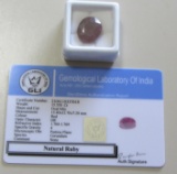 15.55 Cts Natural Ruby. Oval mixed. GLI certified