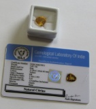 3.60 Cts Natural CItrine. Pear. GLI certified