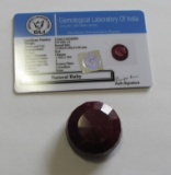 197ct Round Shape Natural GLI Certified Ruby Gemstone
