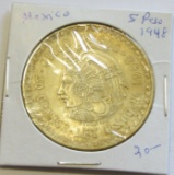 1948 SILVER MEXICO 5 PESO